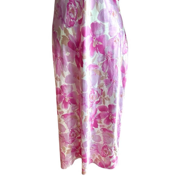Jones New York Pink Light Purple Floral Print Long Nightgown Size Medium - Picture 4 of 11